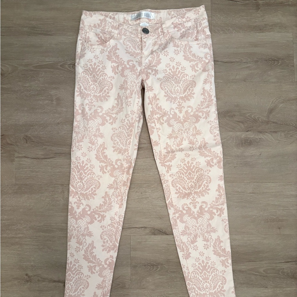 Pink Damask Patterned Pants